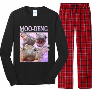 Moodeng The Famous Baby Pigmy Hippo Moodeng Long Sleeve Pajama Set