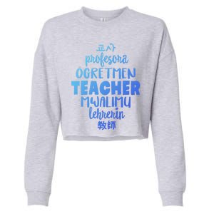 Multilingual Teacher Foreign Language Teachers Esl Tesol Efl Cool Gift Cropped Pullover Crew