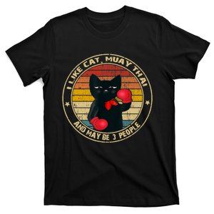 Muay Thai Funny Cat Kickboxing Thailand Boxing Cat Boxing T-Shirt