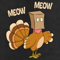 Meow Turkey Funny Thanksgiving 7 Panel Mesh Trucker Snapback Hat