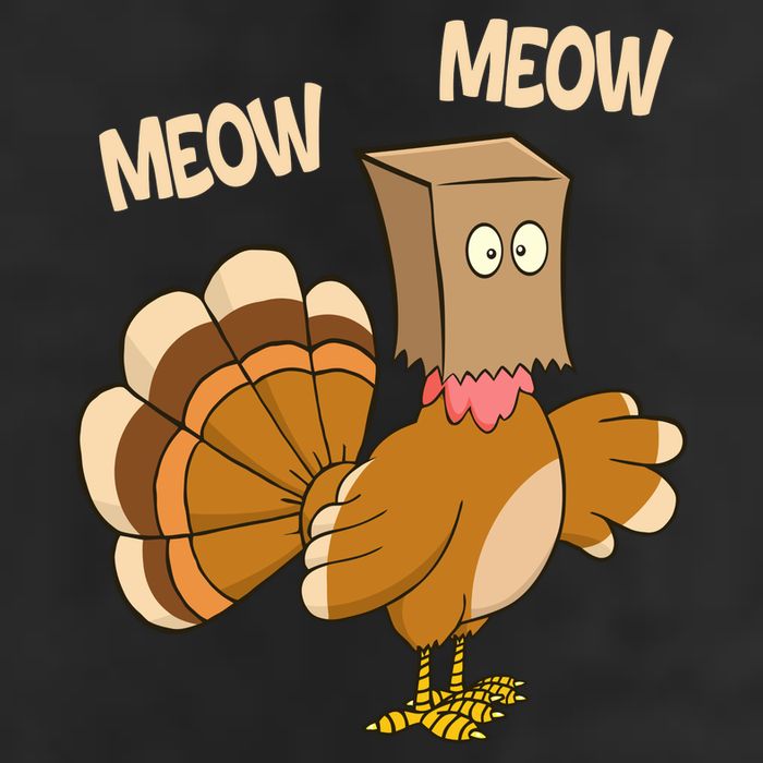 Meow Turkey Funny Thanksgiving 7 Panel Mesh Trucker Snapback Hat