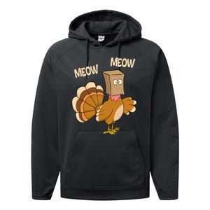 Meow Turkey Funny Thanksgiving Performance Fleece Hoodie