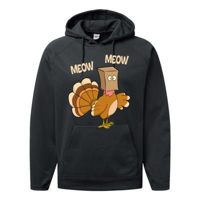 Meow Turkey Funny Thanksgiving Performance Fleece Hoodie