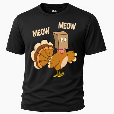 Meow Turkey Funny Thanksgiving Cooling Performance Crew T-Shirt