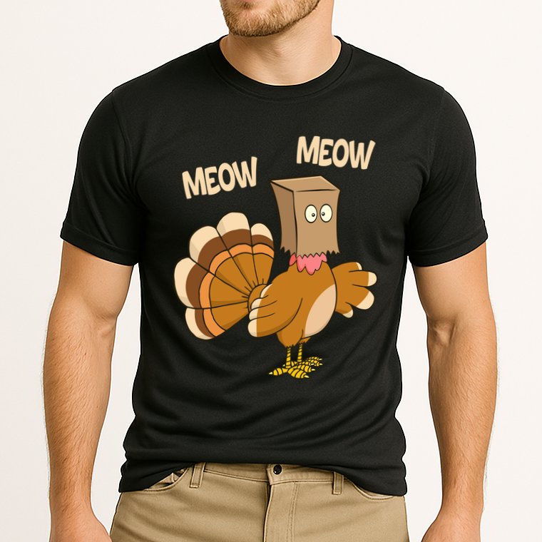 Meow Turkey Funny Thanksgiving Performance Shirt