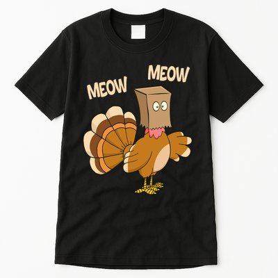 Meow Turkey Funny Thanksgiving Tall T-Shirt