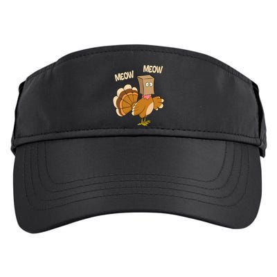 Meow Turkey Funny Thanksgiving Adult Drive Performance Visor