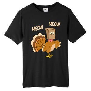 Meow Turkey Funny Thanksgiving Tall Fusion ChromaSoft Performance T-Shirt