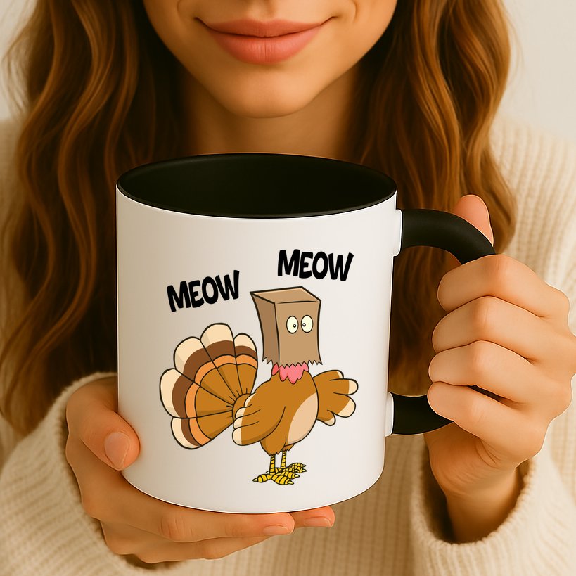 Meow Turkey Funny Thanksgiving Mug