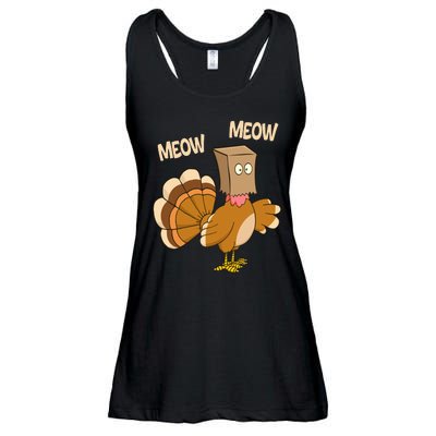 Meow Turkey Funny Thanksgiving Ladies Essential Flowy Tank