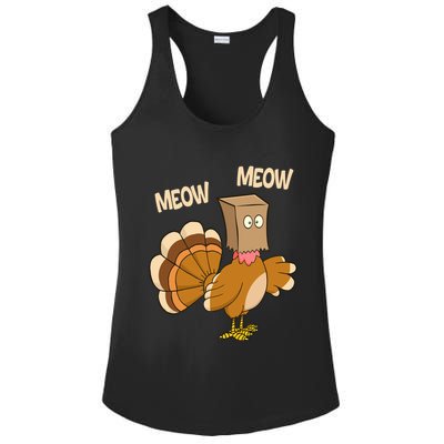 Meow Turkey Funny Thanksgiving Ladies PosiCharge Competitor Racerback Tank