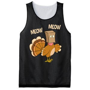 Meow Turkey Funny Thanksgiving Mesh Reversible Basketball Jersey Tank