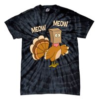 Meow Turkey Funny Thanksgiving Tie-Dye T-Shirt