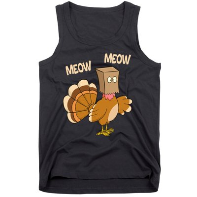 Meow Turkey Funny Thanksgiving Tank Top