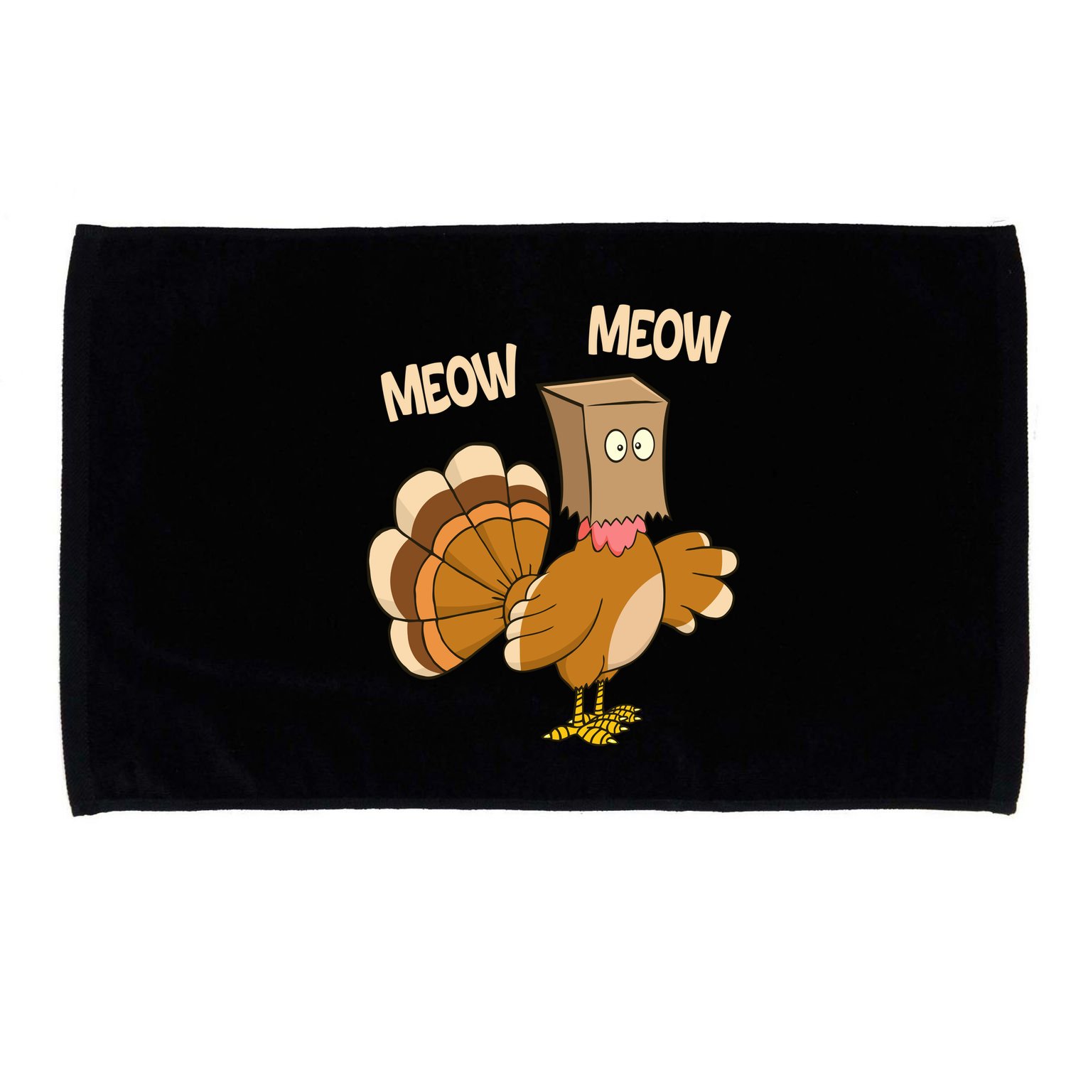 Meow Turkey Funny Thanksgiving Microfiber Hand Towel