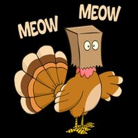 Meow Turkey Funny Thanksgiving Cropped Pullover Crew