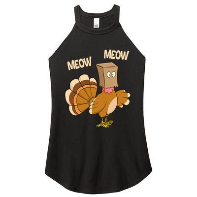Meow Turkey Funny Thanksgiving Women's Perfect Tri Rocker Tank