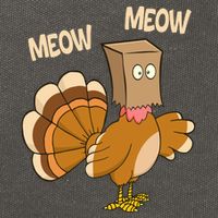 Meow Turkey Funny Thanksgiving Cotton Canvas Backpack