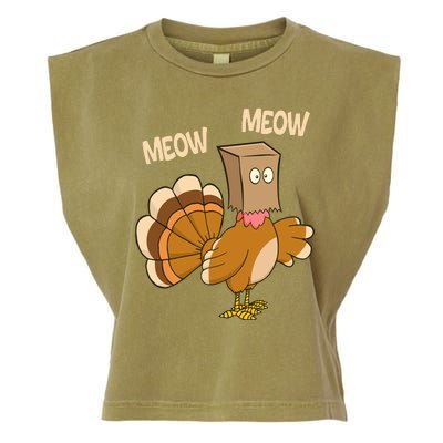 Meow Turkey Funny Thanksgiving Garment-Dyed Women's Muscle Tee