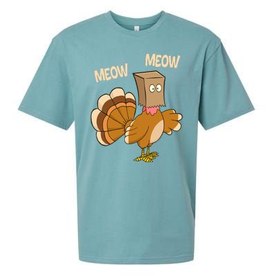 Meow Turkey Funny Thanksgiving Sueded Cloud Jersey T-Shirt