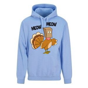 Meow Turkey Funny Thanksgiving Unisex Surf Hoodie