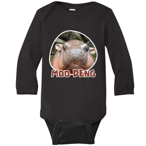 Moodeng The Famous Cute Baby Pigmy Hippo In Thailand Gift Baby Long Sleeve Bodysuit