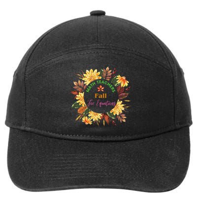 Math Teachers Fall For Equations Funny Maths Thanksgiving 7-Panel Snapback Hat