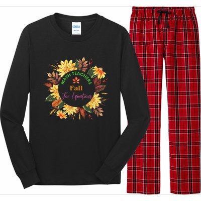 Math Teachers Fall For Equations Funny Maths Thanksgiving Long Sleeve Pajama Set