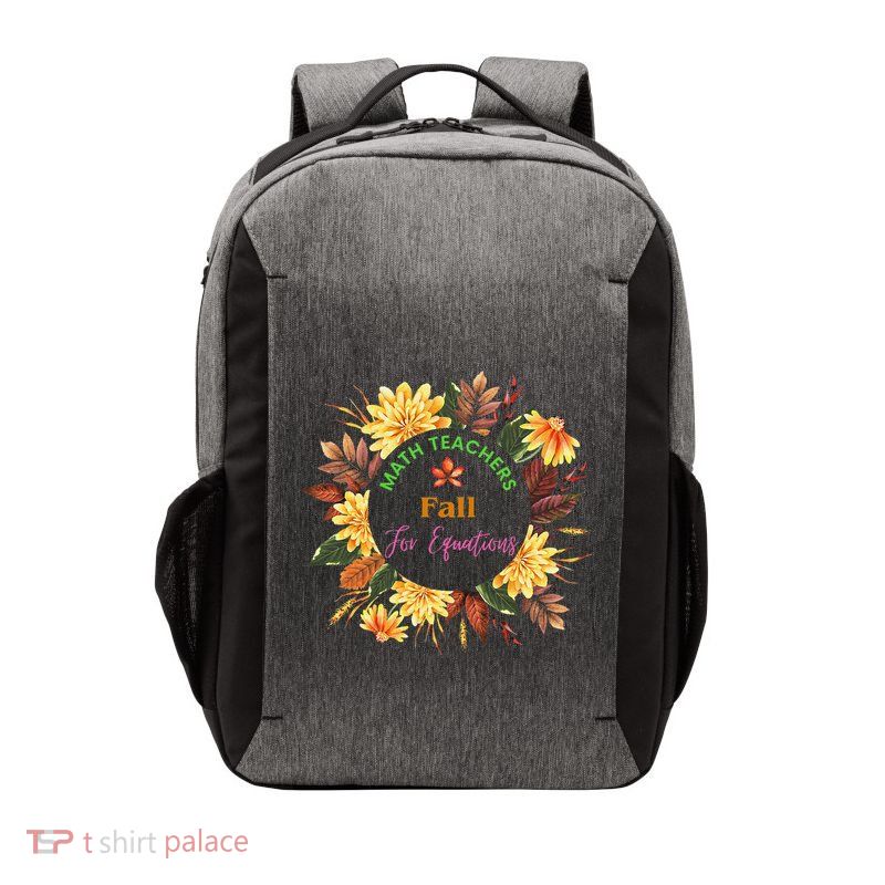 Math Teachers Fall For Equations Funny Maths Thanksgiving Vector Backpack