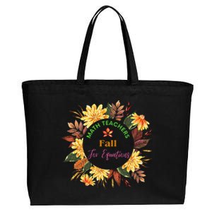 Math Teachers Fall For Equations Funny Maths Thanksgiving Cotton Canvas Jumbo Tote