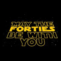 May the Forties Be With You Funny 40th Birthday Gift  16 in Basic Backpack