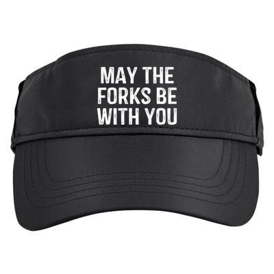 May The Forks Be With You Funny Thanksgiving Adult Drive Performance Visor