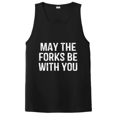 May The Forks Be With You Funny Thanksgiving PosiCharge Competitor Tank