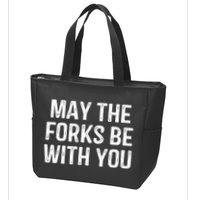May The Forks Be With You Funny Thanksgiving Zip Tote Bag