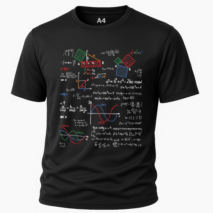 Math Teacher Formulas Cheat Sheet Cool Geek Nerd Cooling Performance Crew T-Shirt