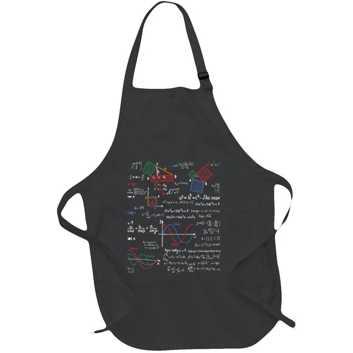 Math Teacher Formulas Cheat Sheet Cool Geek Nerd Full-Length Apron With Pockets