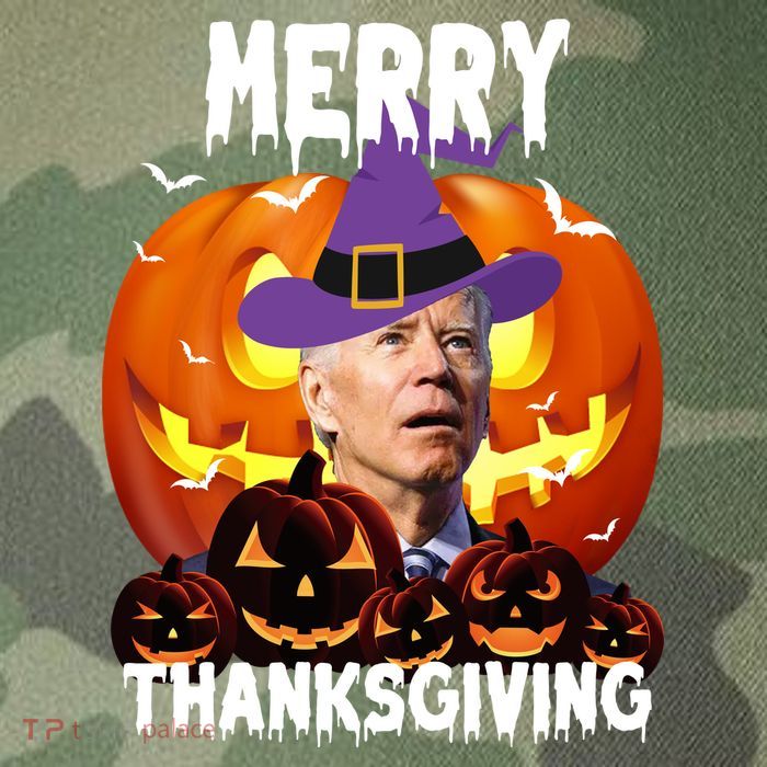 Merry Thanksgiving Funny Joe Biden Halloween Legacy Tie Dye Trucker Hat