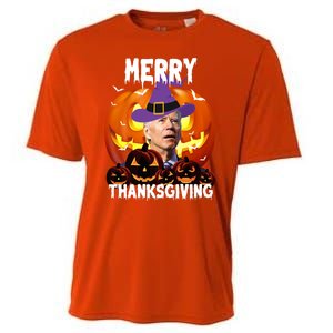 Merry Thanksgiving Funny Joe Biden Halloween Cooling Performance Crew T-Shirt