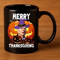Merry Thanksgiving Funny Joe Biden Halloween 11oz C Handle Ceramic Mug