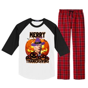 Merry Thanksgiving Funny Joe Biden Halloween Raglan Sleeve Pajama Set