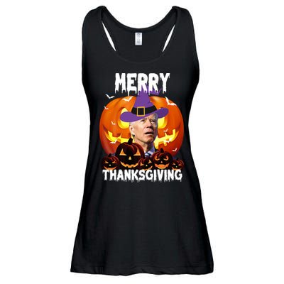 Merry Thanksgiving Funny Joe Biden Halloween Ladies Essential Flowy Tank