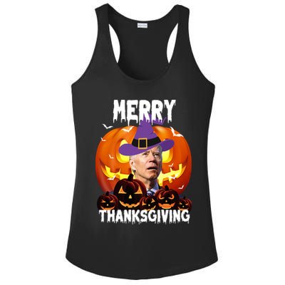 Merry Thanksgiving Funny Joe Biden Halloween Ladies PosiCharge Competitor Racerback Tank