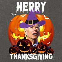 Merry Thanksgiving Funny Joe Biden Halloween Cotton Canvas Backpack