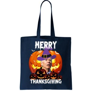 Merry Thanksgiving Funny Joe Biden Halloween Tote Bag