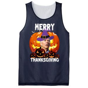 Merry Thanksgiving Funny Joe Biden Halloween Mesh Reversible Basketball Jersey Tank