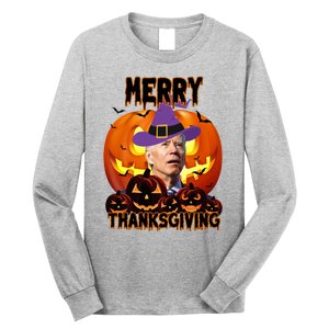 Merry Thanksgiving Funny Joe Biden Halloween Long Sleeve Shirt