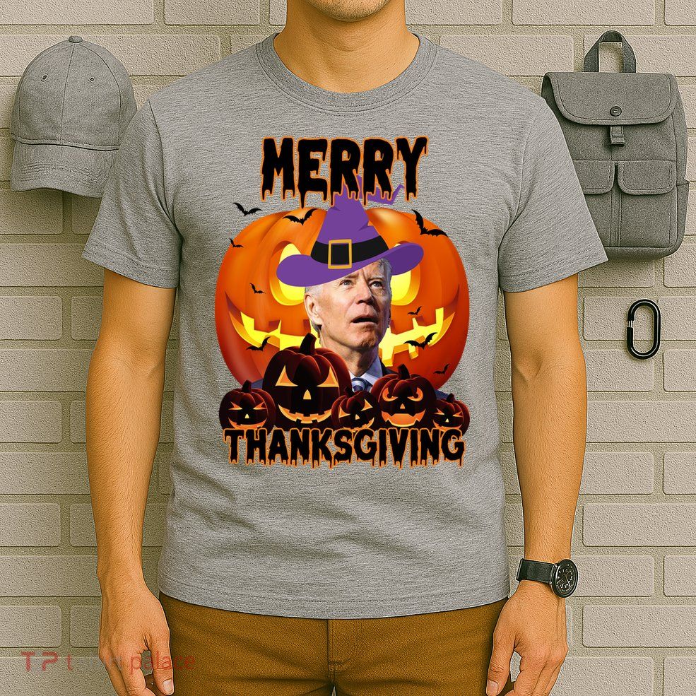 Merry Thanksgiving Funny Joe Biden Halloween T-Shirt