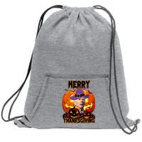 Merry Thanksgiving Funny Joe Biden Halloween Sweatshirt Cinch Pack Bag