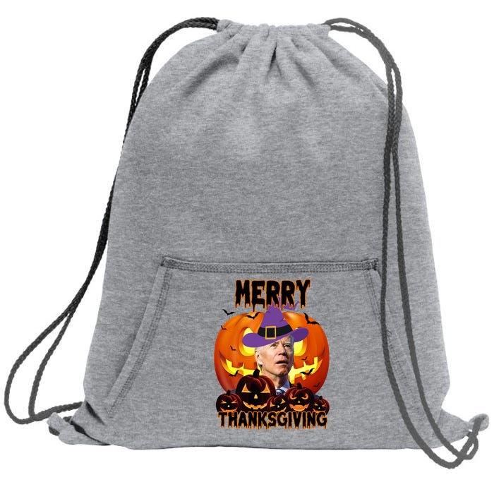 Merry Thanksgiving Funny Joe Biden Halloween Sweatshirt Cinch Pack Bag