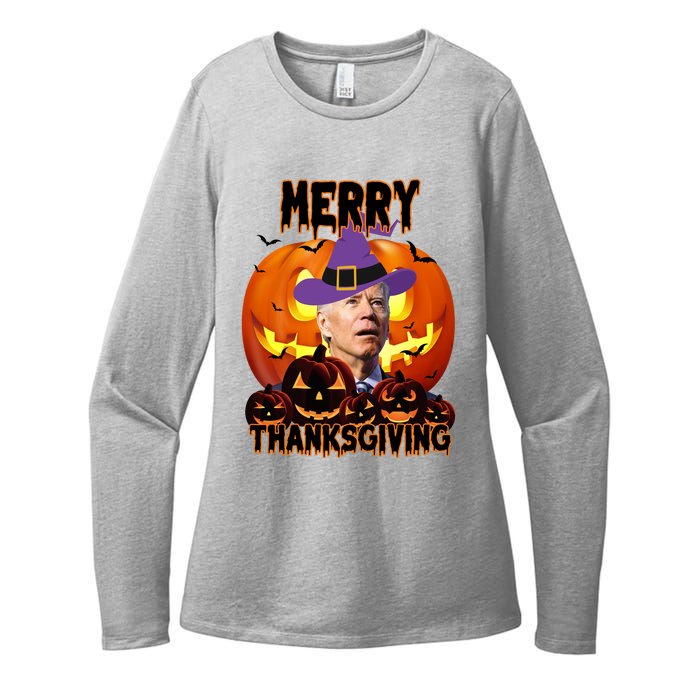 Merry Thanksgiving Funny Joe Biden Halloween Womens CVC Long Sleeve Shirt